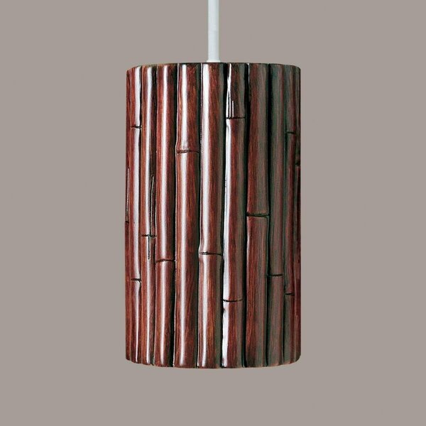 A19 Lighting Bamboo Pendant Cinnamon - White Cord & Canopy PN20301-CI-WCC-1LEDE26